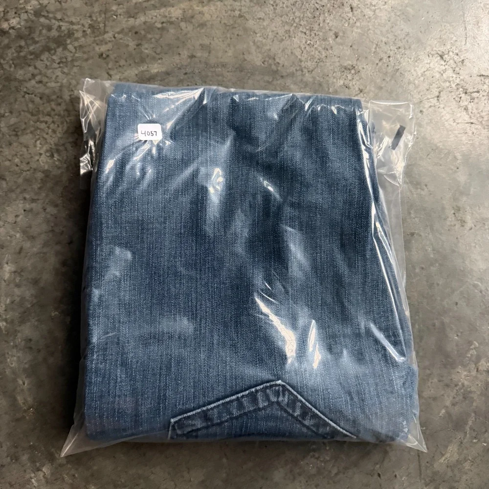 True Religion Jeans Mens 34x33 Blue Ricky Flap Pocket Straight USA Made Cotton